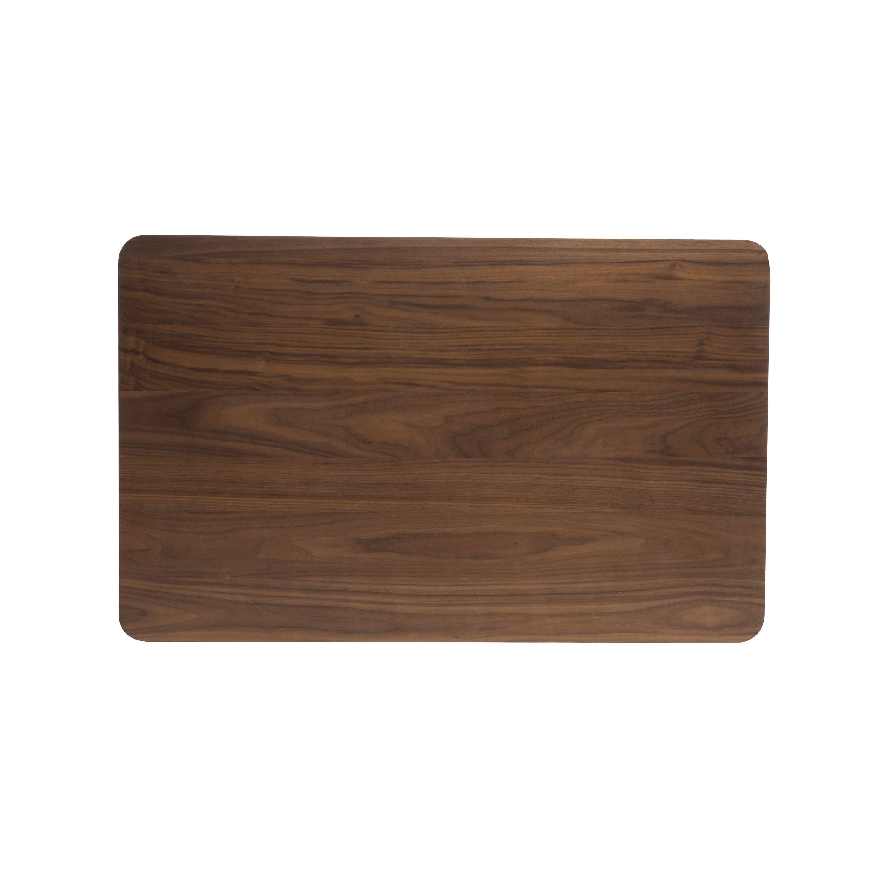 Top-down view of rectangular tabletop from 5-Piece Dining Set - Rubberwood Dining Set, displaying faux wood pattern and rounded corners.