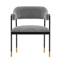 Lia Metal Chenille Armchair in Gray.
