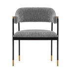 Lia Metal Chenille Armchair in Gray.