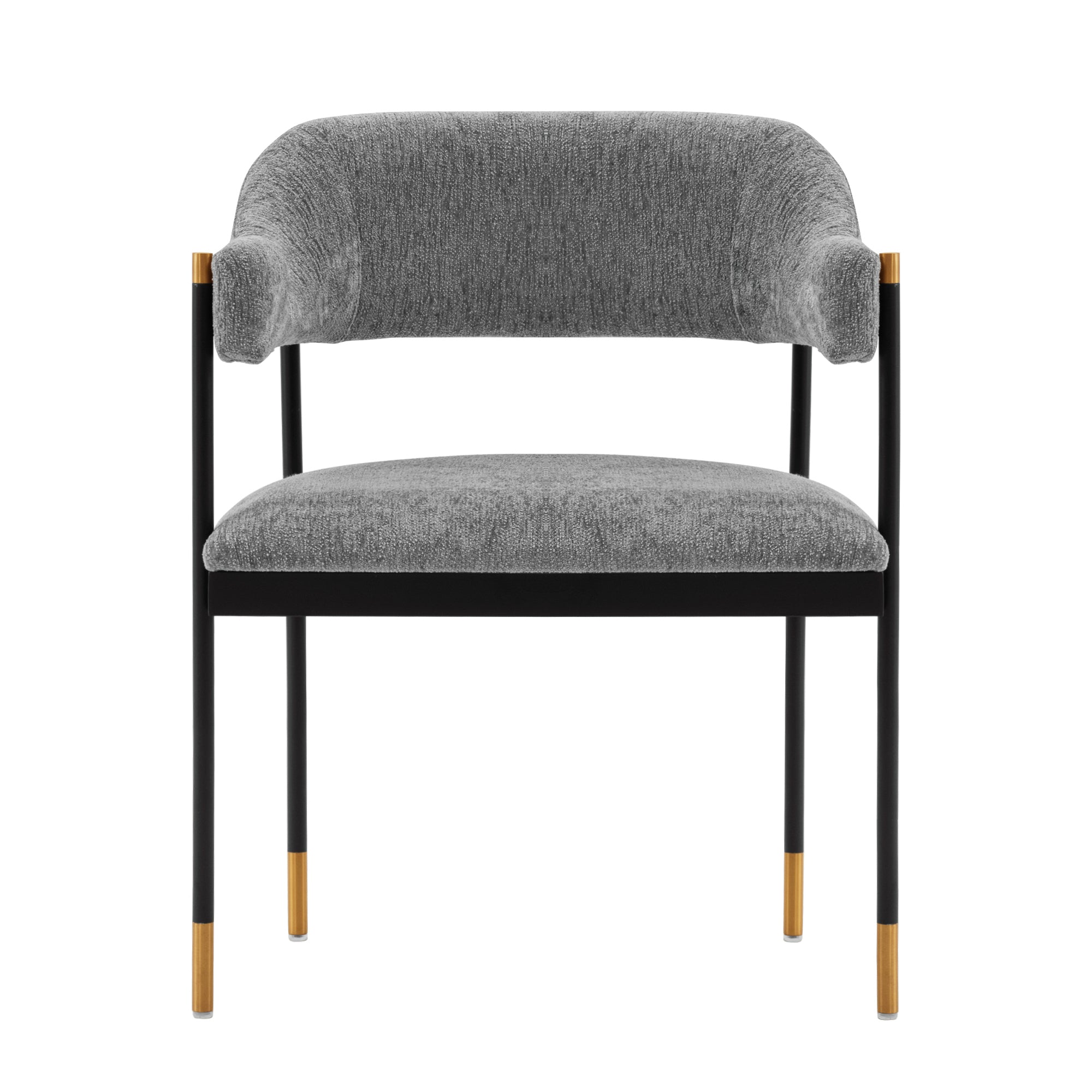 Lia Metal Chenille Armchair in Gray