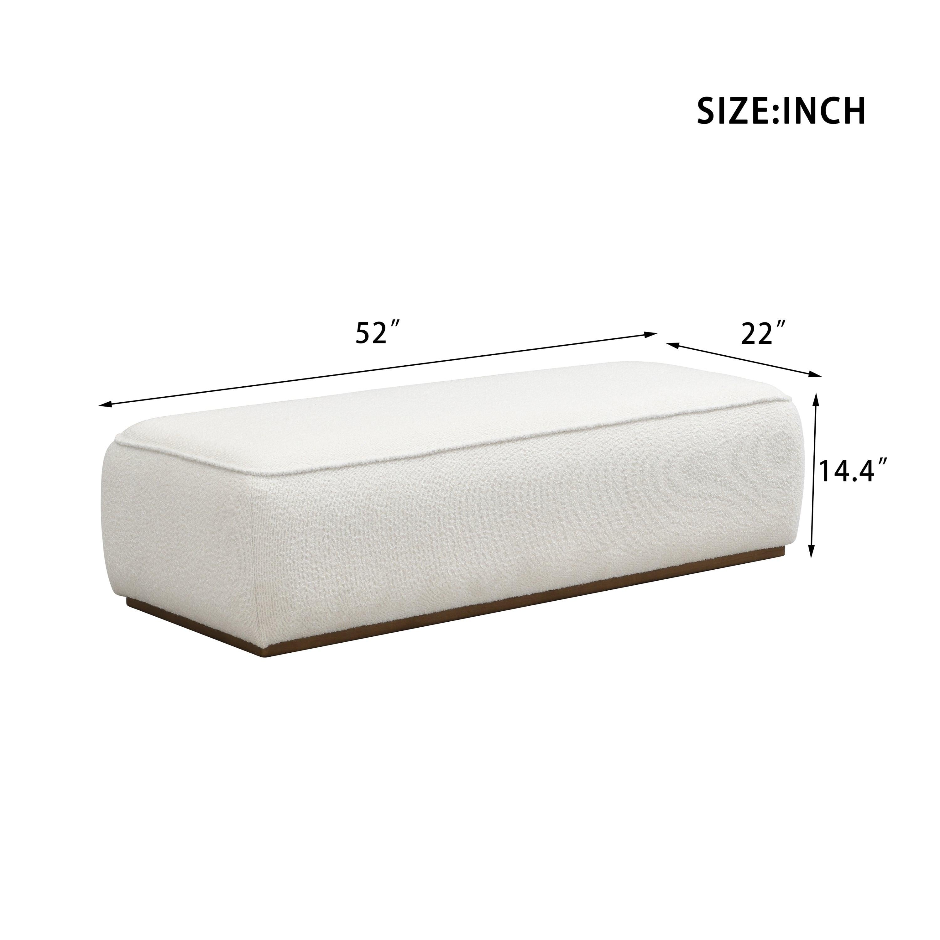 Beige Grainy Footstool for Modern or Nordic Home.