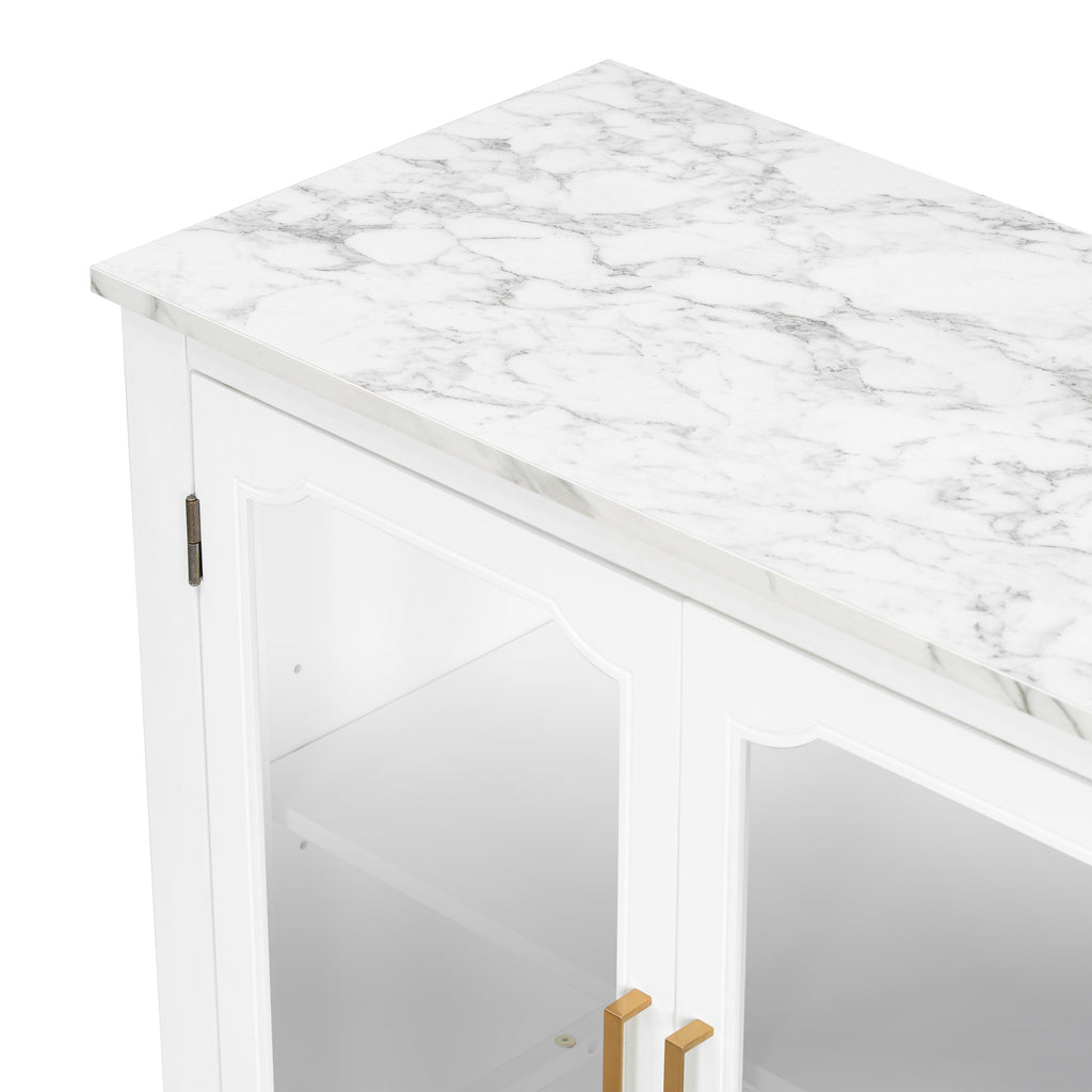 Storage Cabinet for Entrance - Large White Cabinet with 3 Doors.