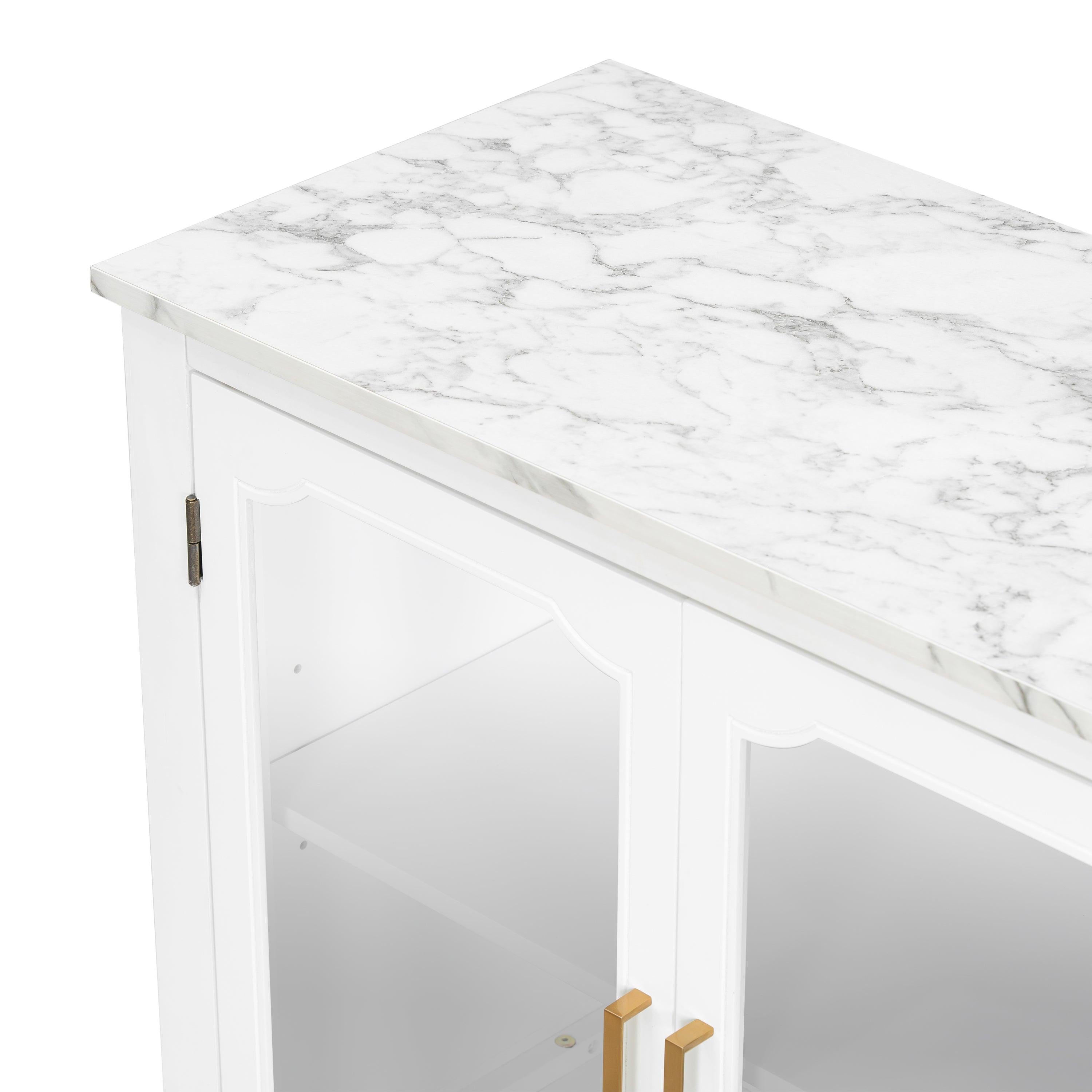 Storage Cabinet for Entrance - Large White Cabinet with 3 Doors.