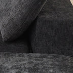 Detail of cushion and armrest on the Chenille Cloud Sofa - Modern Comfort, showing soft chenille fabric and sturdy construction.