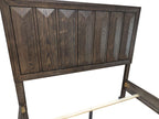 Espresso Queen Size Bed with Vertical Faceted Design.