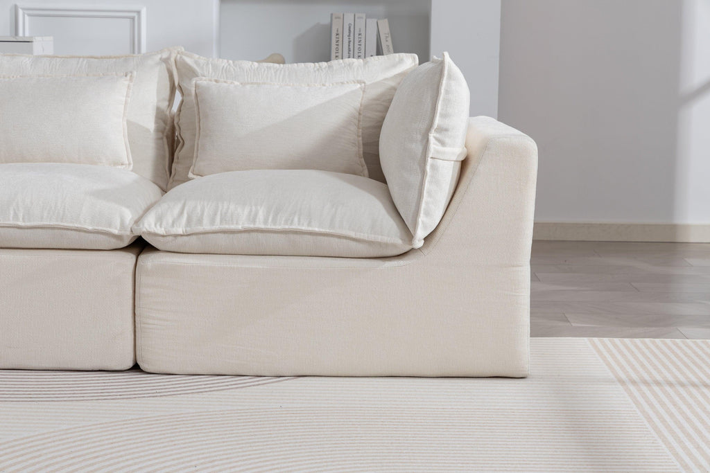 Oversized Modular Sectional Sofa with Ottoman for Living Room.