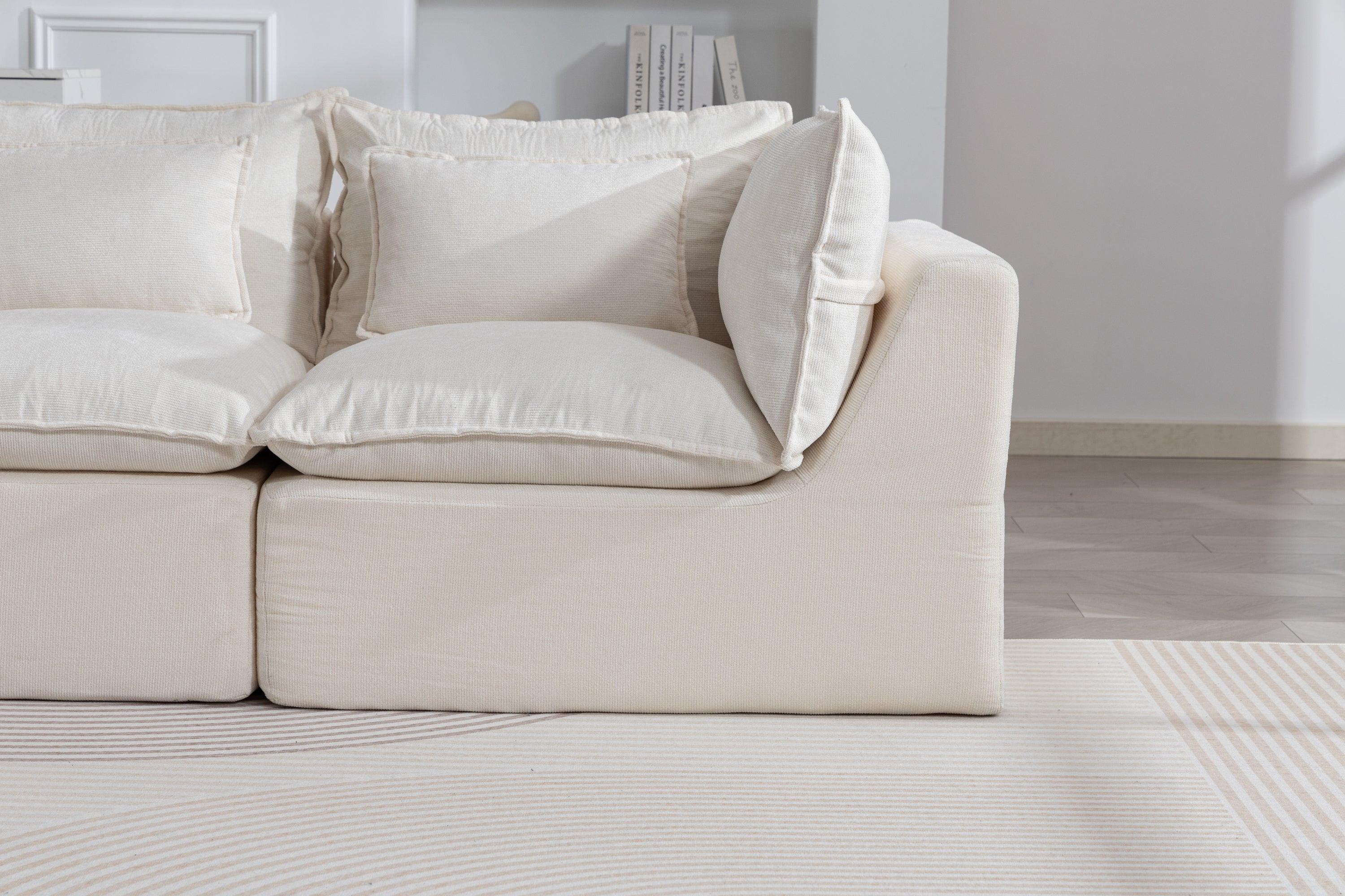Oversized Modular Sectional Sofa with Ottoman for Living Room.