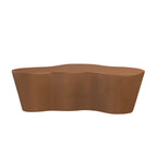 Brown Fiberglass Coffee Table - 50 Inch Unique Shape.