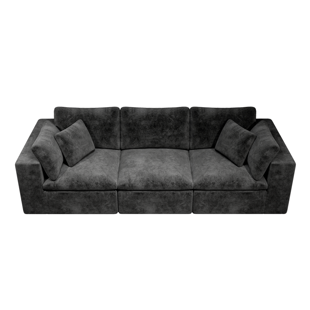 Modular Sectional Sofa Grey - Comfortable 3PC Couch.