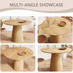 43 Inch Round MDF Dining Table for Modern Spaces.