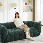 Chenille Foam Sofa - Modern Quilted Design for Comfort.
