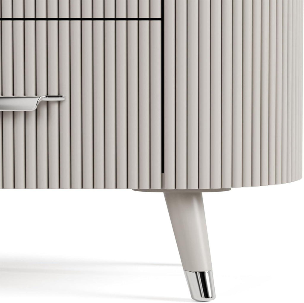Light Gray Nightstand with Dovetail Drawers.