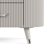 Light Gray Nightstand with Dovetail Drawers.