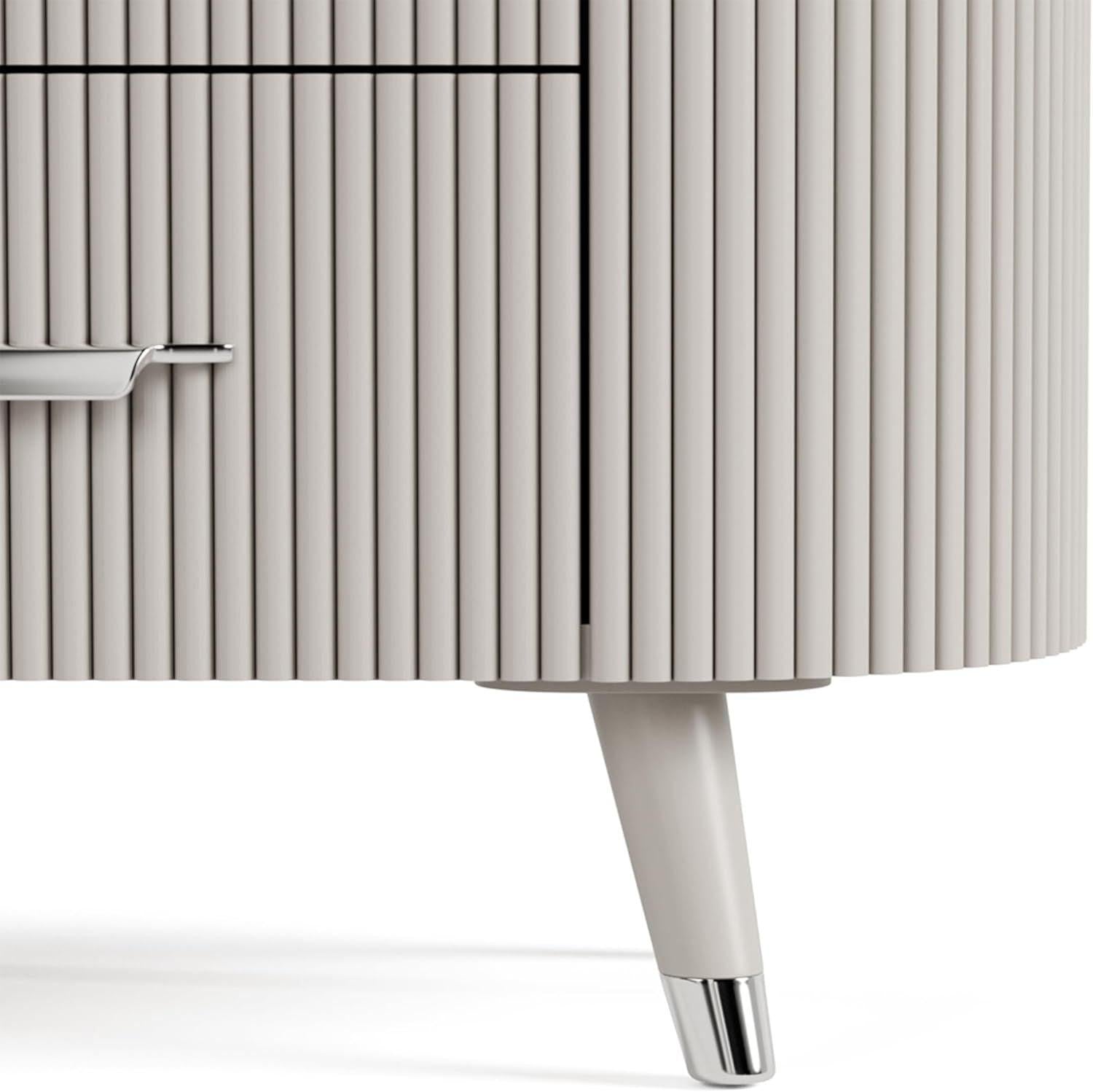 Light Gray Nightstand with Dovetail Drawers.