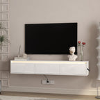 Floating TV Stand with LED Lights for Stylish Living Rooms.