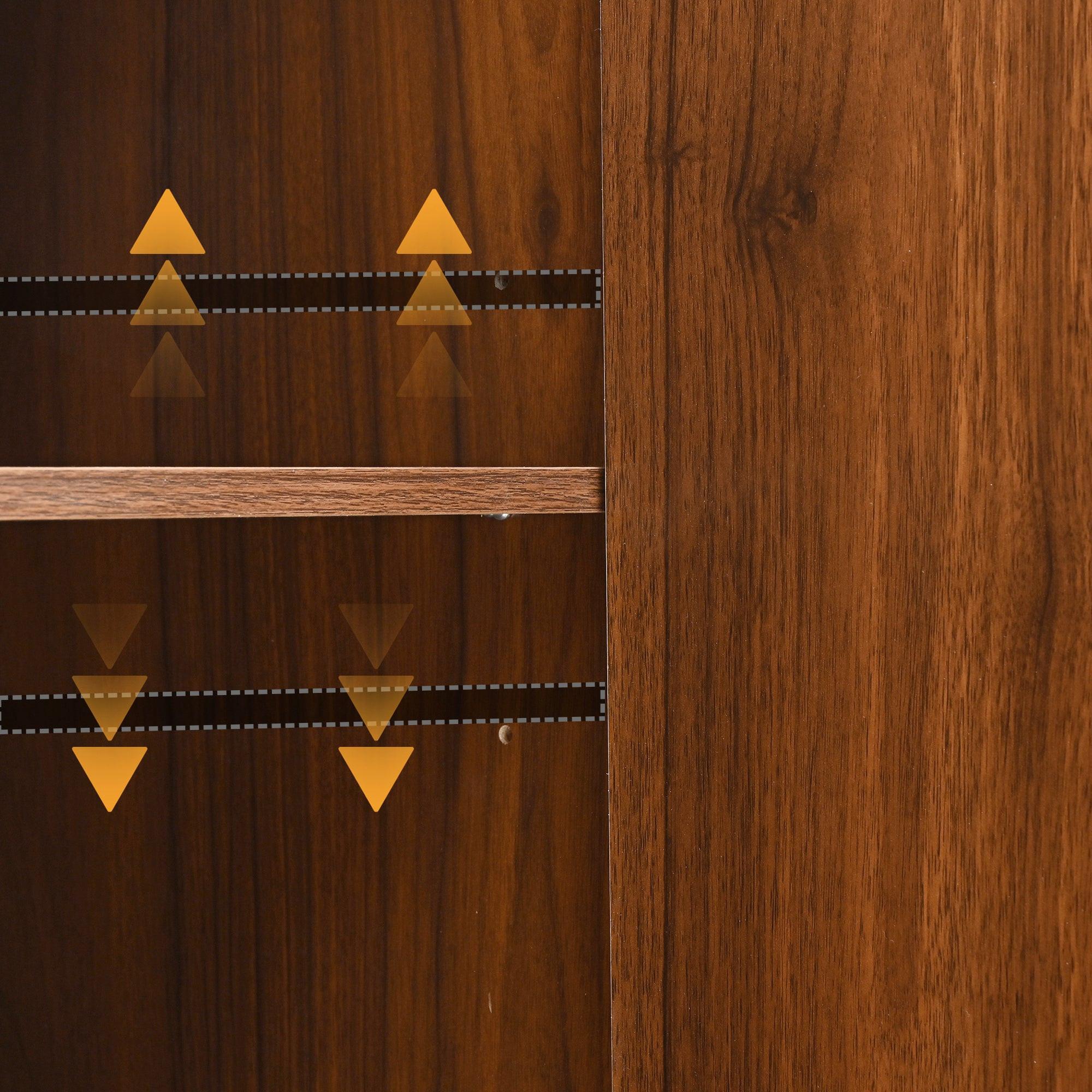 Walnut Mid-Century Modern Sideboard Buffet Cabinet