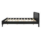 Solid Wood King Size Bed - Black Pine Design.