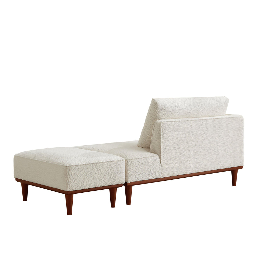 Upholstered Chaise Lounge and Stool - Modern Comfort.