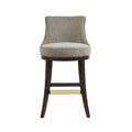 Lucia Taupe Chenille Barstool with Beech Wood Legs