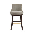 Lucia Taupe Chenille Barstool with Beech Wood Legs