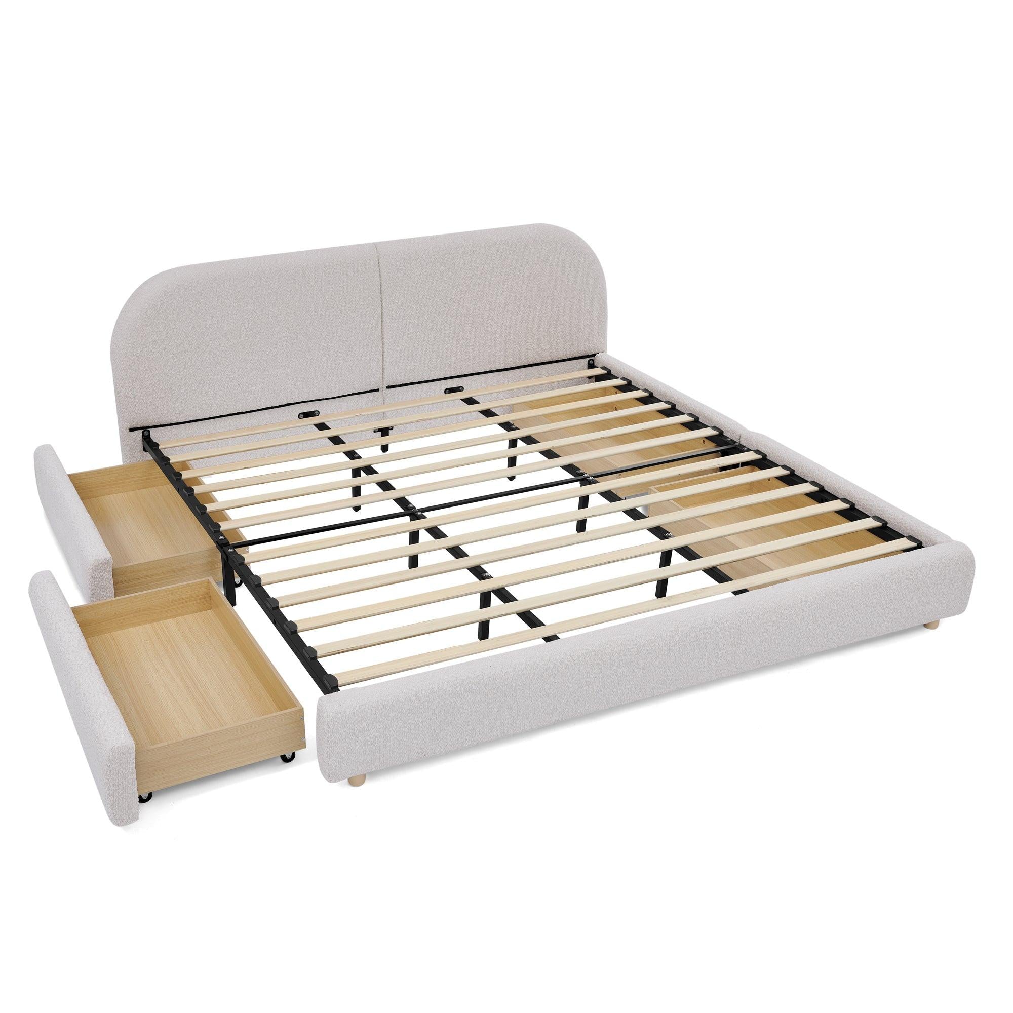 King Size Upholstered Bed Frame - Modern Minimalist Design.