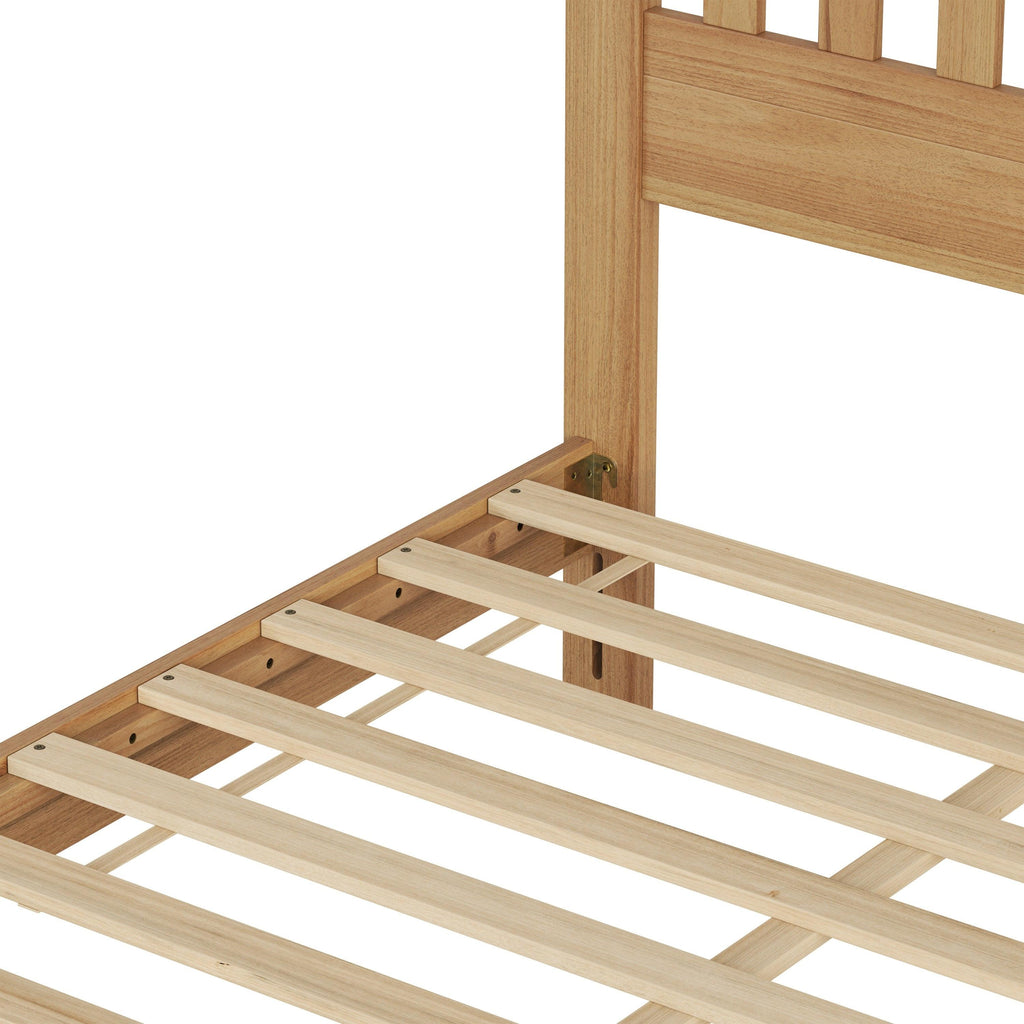 Malinda Mission Style King Panel Bed with Wood Construction.