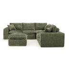 107'' L-shaped Sectional Sofa with Moveable Ottoman.