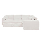 107'' Modern Boucle Sectional Sofa with Moveable Ottomans.