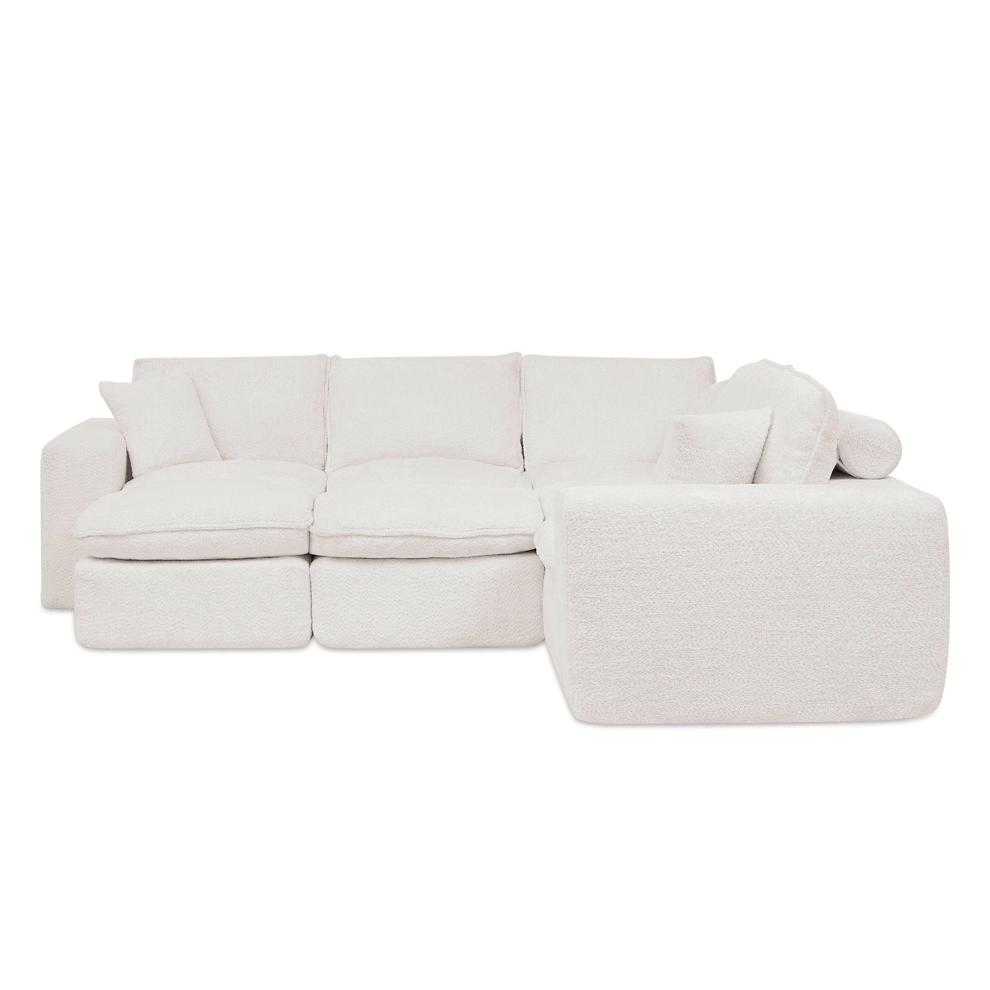 107'' Modern Boucle Sectional Sofa with Moveable Ottomans.