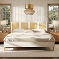Toscana King Upholstered Cane Bed, Antique White.