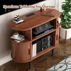 Mid Century Modern Record Player Stand with Charging Station.