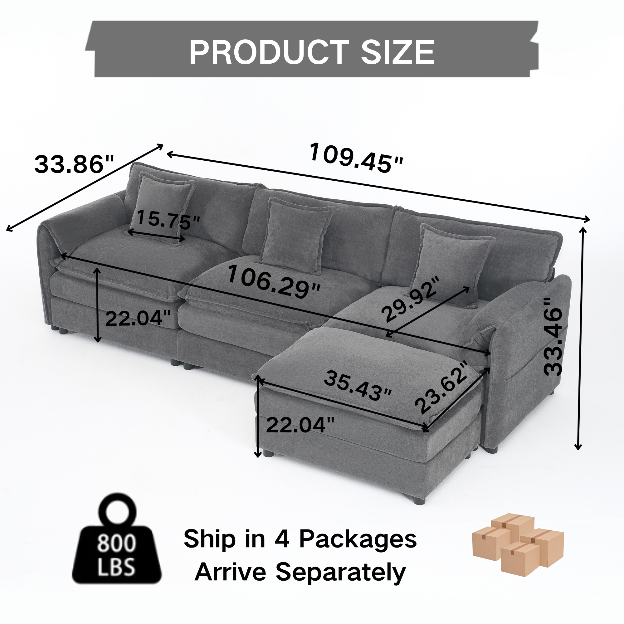 Modular Sectional Sofa - Versatile L Shaped Couch Set.
