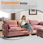 Oversized Modular Sectional Sofa with Movable Ottoman.