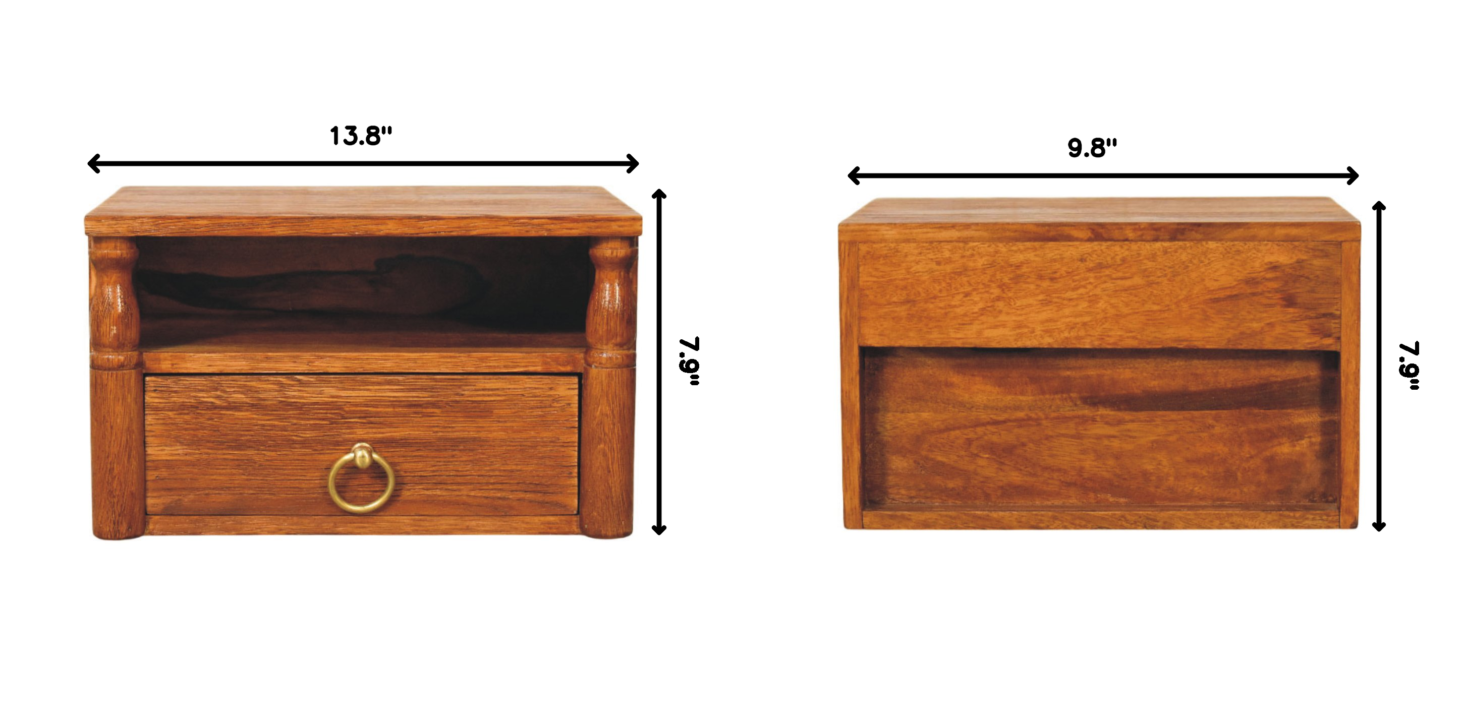 Artisan Furniture Solid Wood Turned Pillar Nightstand.