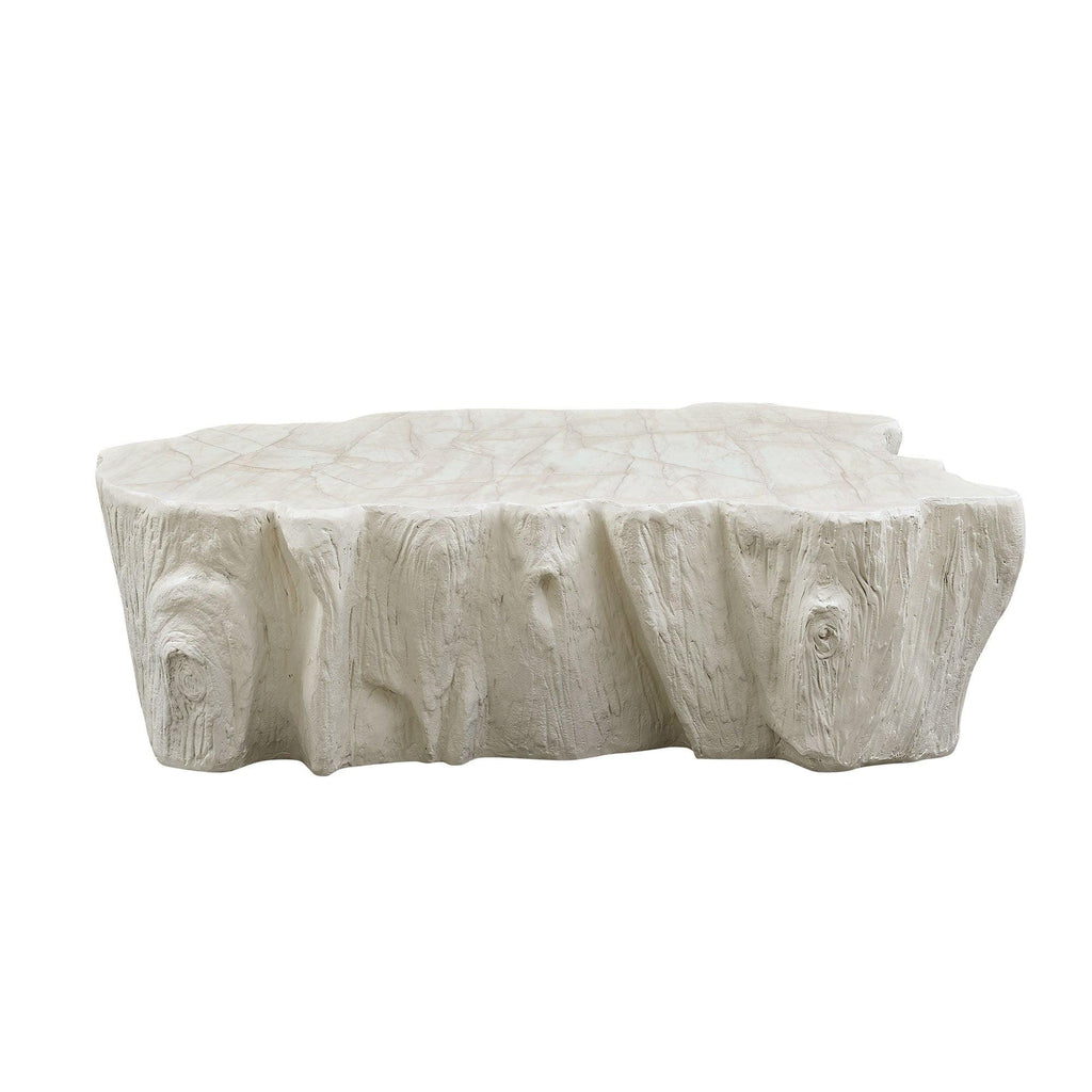 Sturdy Unique Shape Coffee Table - Beige Fiberglass Design.