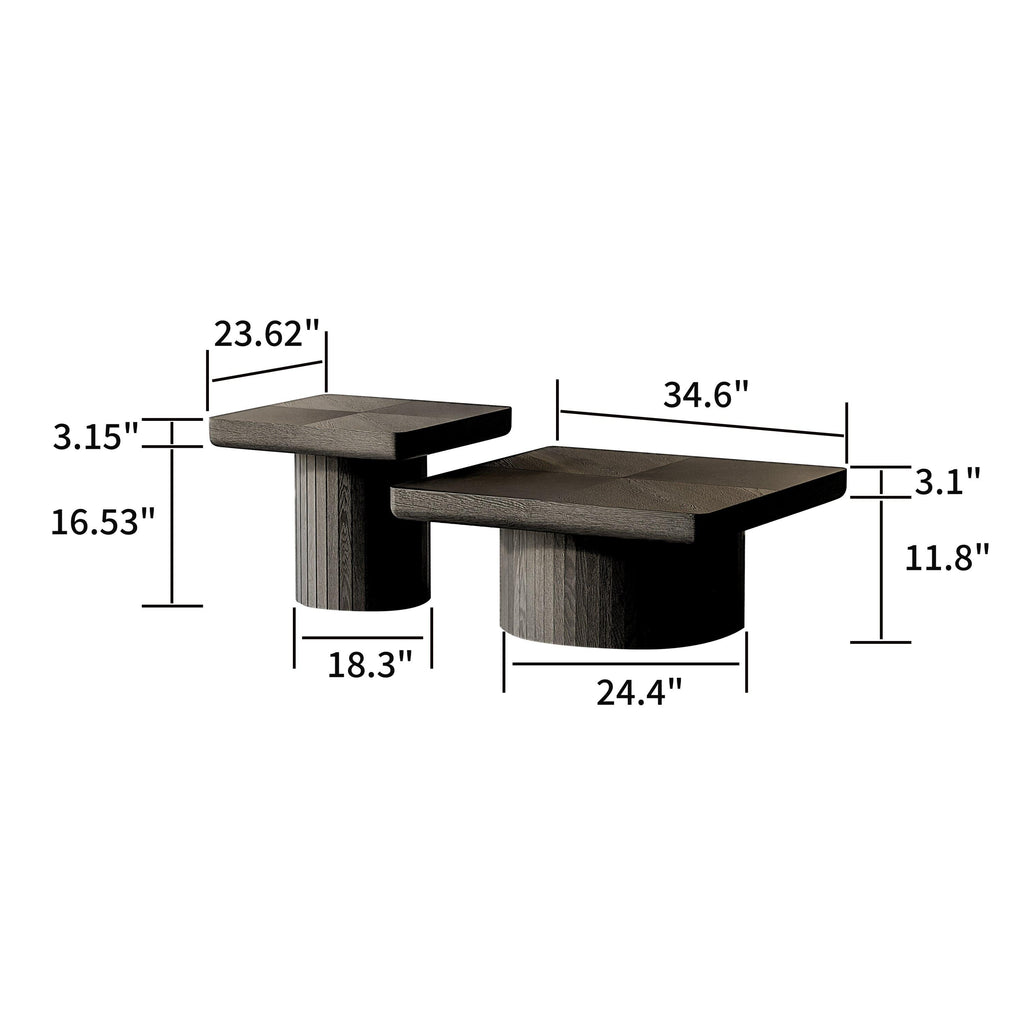 Modern Wood Nesting Coffee Table Set for Versatile Spaces.