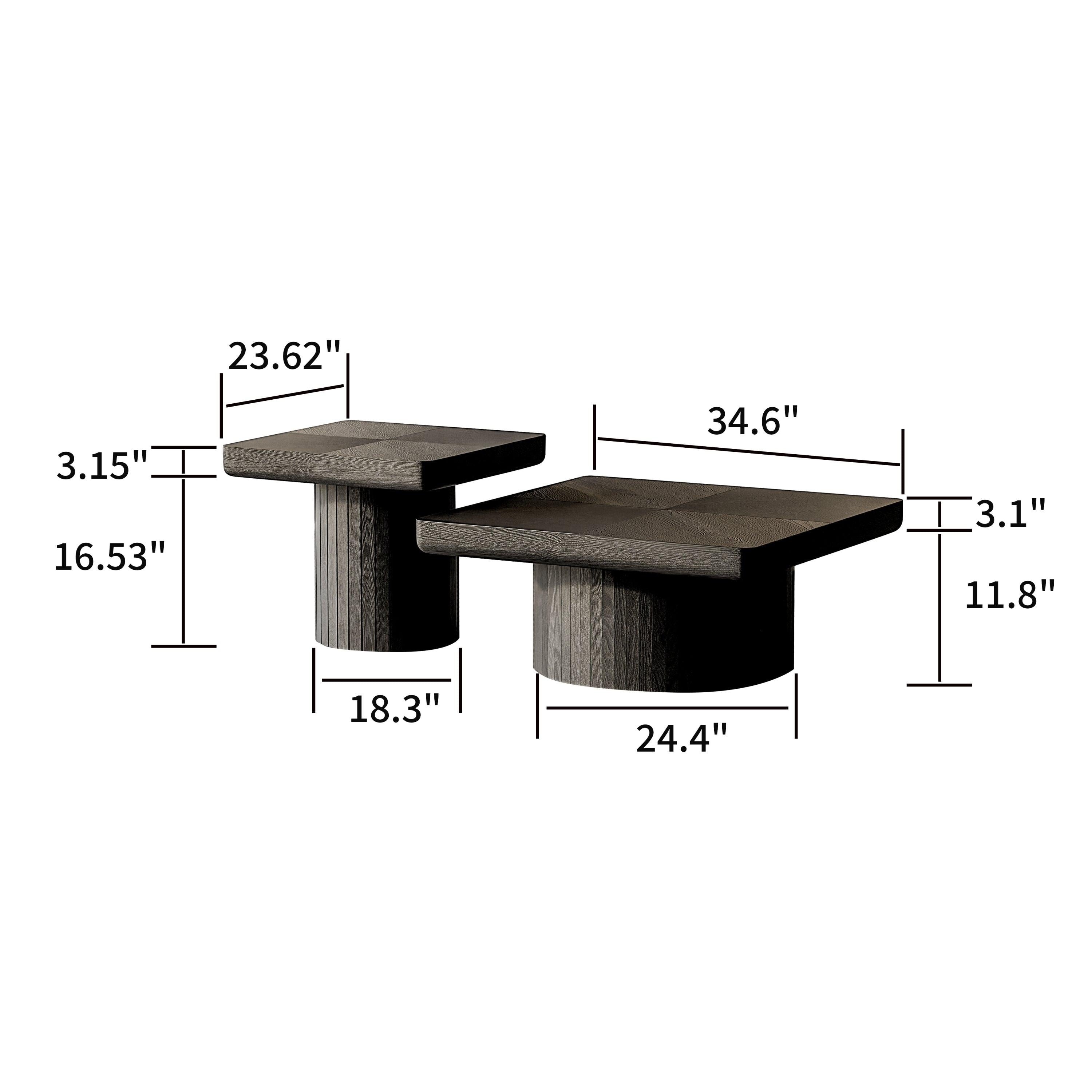 Modern Wood Nesting Coffee Table Set for Versatile Spaces.