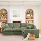 107'' Modern L-shaped Sectional Sofa with Ottomans.