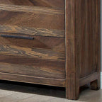 Rustic Natural Tone Dresser with Felt-Lined Drawers.