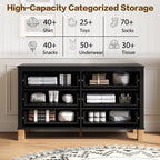 Modern 6-Drawer Dresser with Metal Handles.