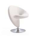 Curl Wool Blend Swivel Lounge Chair in Cream