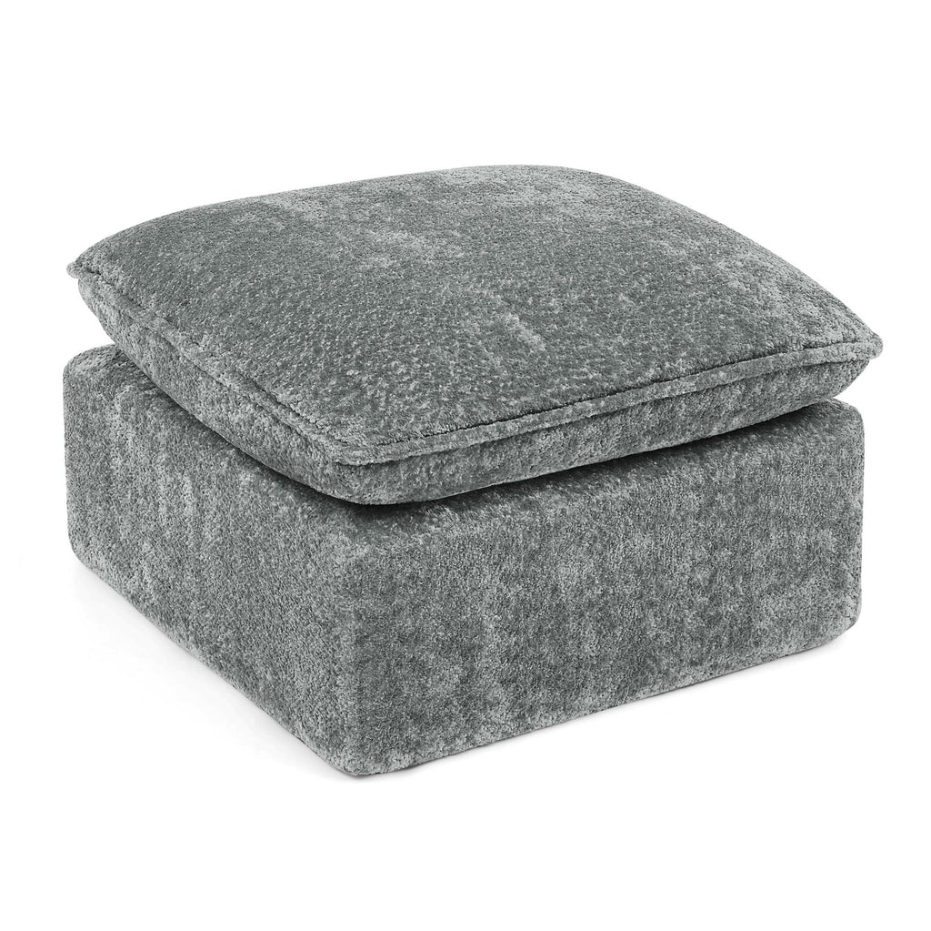 107'' Modern Boucle Sectional Sofa with Moveable Ottoman.