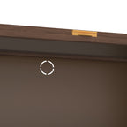 44'' Tall Metal 3 Flip Doors Cabinet, with Ample Storage Space for Bedroom, Office, Living Room, Hallway, Entryway (Walnut) Storage Cabinet