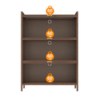 44'' Tall Metal 3 Flip Doors Cabinet, with Ample Storage Space for Bedroom, Office, Living Room, Hallway, Entryway (Walnut) Storage Cabinet