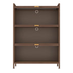 44'' Tall Metal 3 Flip Doors Cabinet, with Ample Storage Space for Bedroom, Office, Living Room, Hallway, Entryway (Walnut) Storage Cabinet