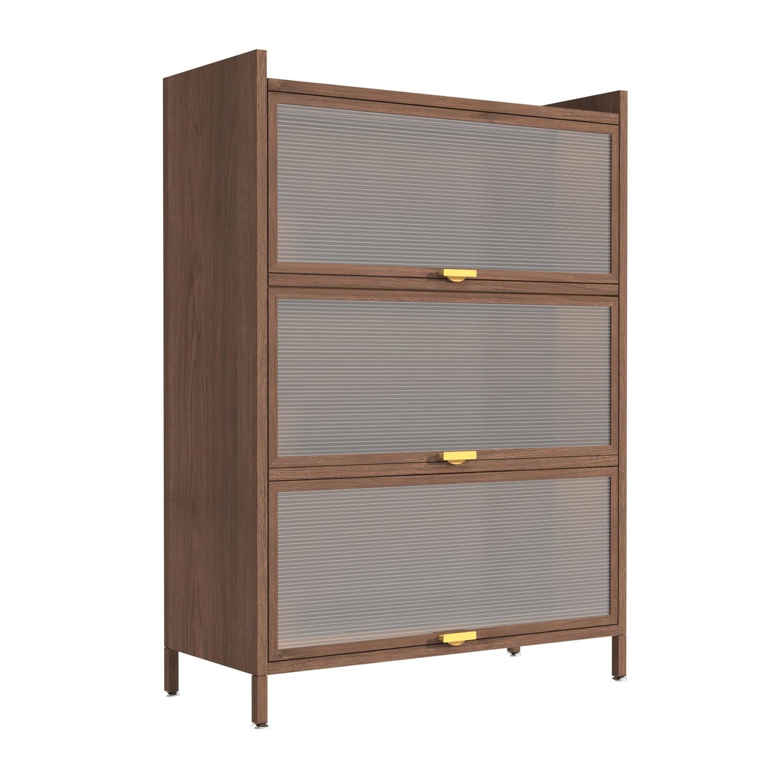 44-Inch Walnut Steel Storage Cabinet | Groovy Boardz