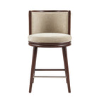 Evalyn Natural Textured Chenille Counter Stool  with Beech Wood Legs