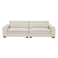 Beige Mid-Century Modern 4-Seater Upholstered Sofa for Living Room