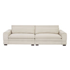 Beige Mid-Century Modern 4-Seater Upholstered Sofa for Living Room