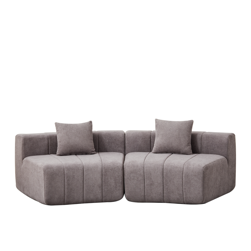 Curved Sectional Sofa with 2 Pillows for Any Space.
